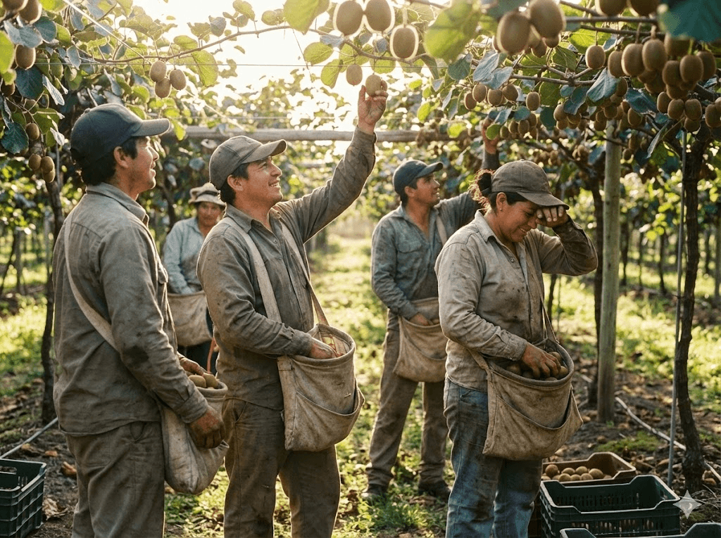 Equipo de iKiwi trabajando en el campo
